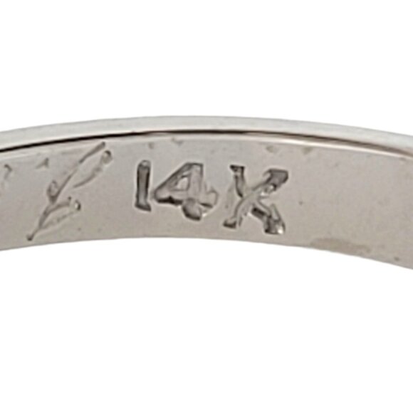 14K White Gold Diamond Band Size 5.75-6 #18079 - Picture 5 of 8